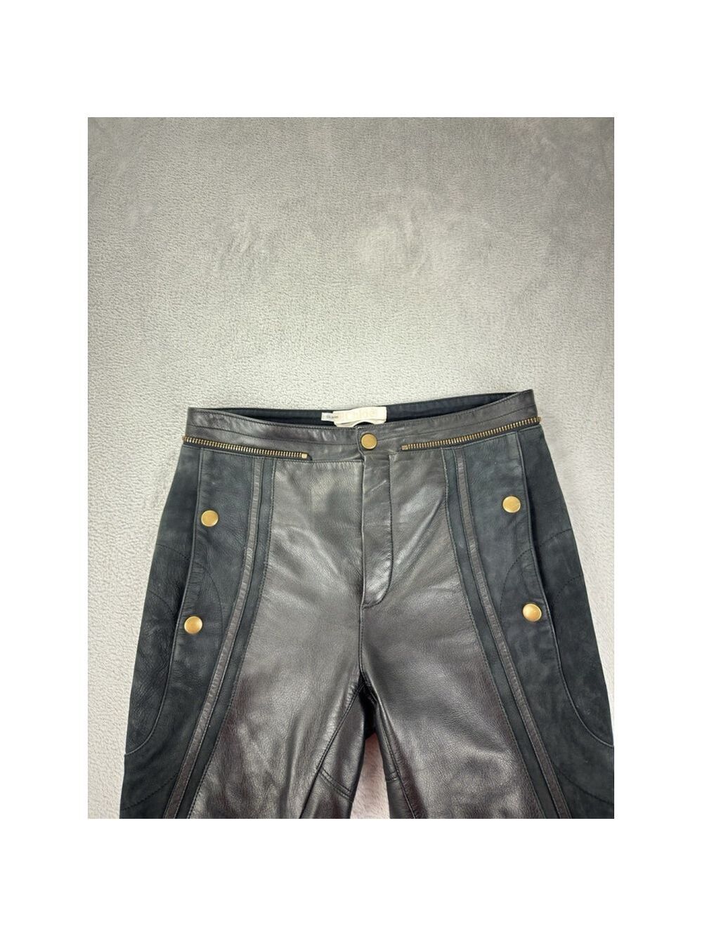 Chloe Women's Size 36 EU 100% Calfskin Leather Rare Designer Ankle Zip Pants - Picture 4 of 16